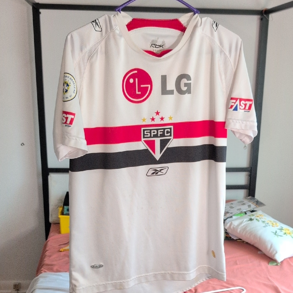 LG White and Pink Soccer Jersey